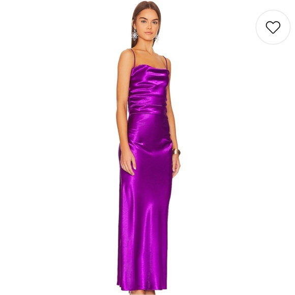 Revolve Superdown purple polyester lanthea Maxi dress with open back - Picture 1 of 2